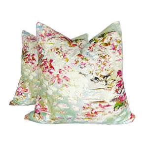 Romo Black Edition Jessica Zoob Pleasure Gardens Velvet Bloom Pillow Covers- 22" PAIR