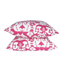 Load image into Gallery viewer, Brunschwig and Fils Island Ikat Hot Pink and White Pillow Covers- 22&quot; PAIR -China Seas
