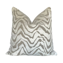Load image into Gallery viewer, Ivory Animal Stipe Cut Velvet Pillow Covers- PAIR