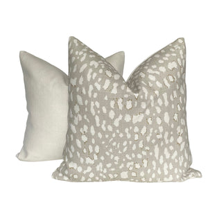 Jane Showers for Kravet Couture- Lynx Dot- Oyster Pillow Covers- PAIR