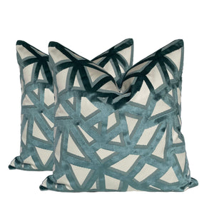 Laura Kirar for Highland Court Triangle HU 15846 Velvet Pillow Covers- PAIR