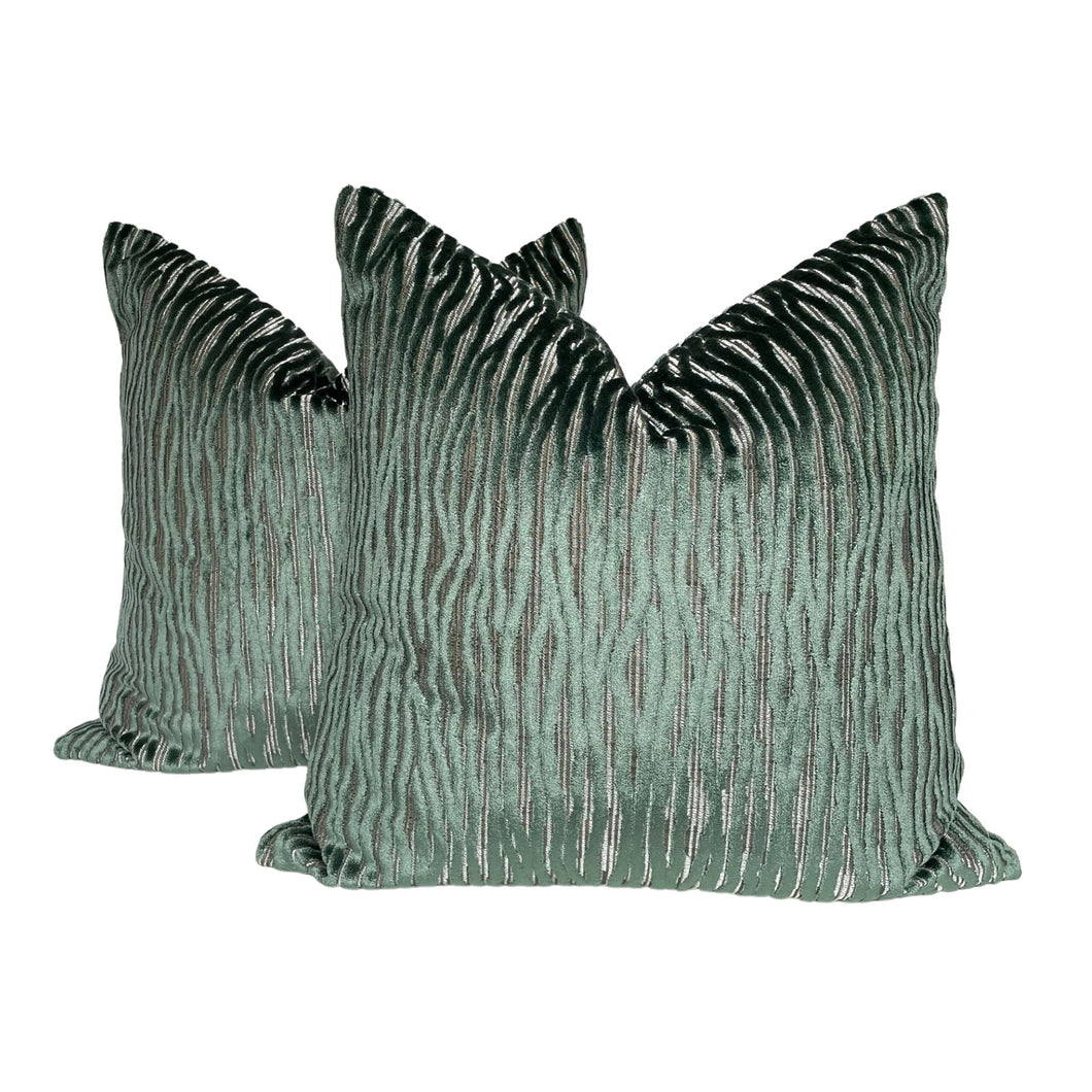 Jane Churchill for Cowtan & Tout -Gilda- Forest Velvet Pillow Covers- PAIR