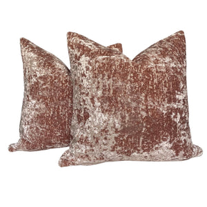 Luxe Crushed Blush Velvet Pillow Covers- PAIR