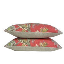 Load image into Gallery viewer, Kravet Ishana Floral Festival- Coral Pillow Covers- PAIR