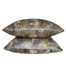 Load image into Gallery viewer, Yellow and Taupe Burnout Velvet- PAIR