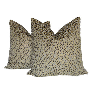Jungle Cat Cut Velvet Pillow Covers- PAIR