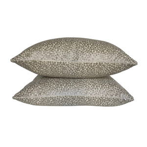 Kravet Couture Polka Dot Plush- Mushroom Velvet Pillow Covers- PAIR
