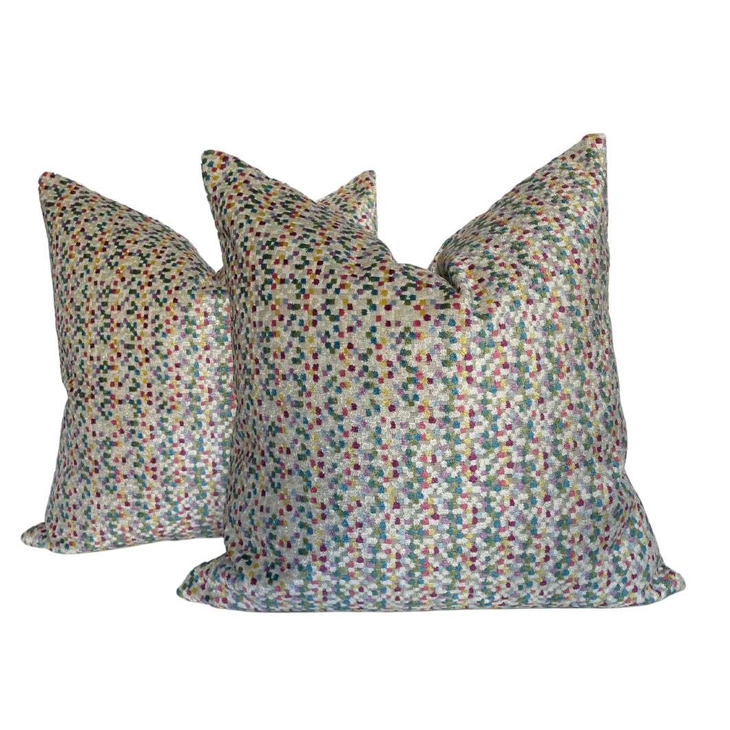 Sprinkles Multicolor Velvet Pillow Covers- PAIR