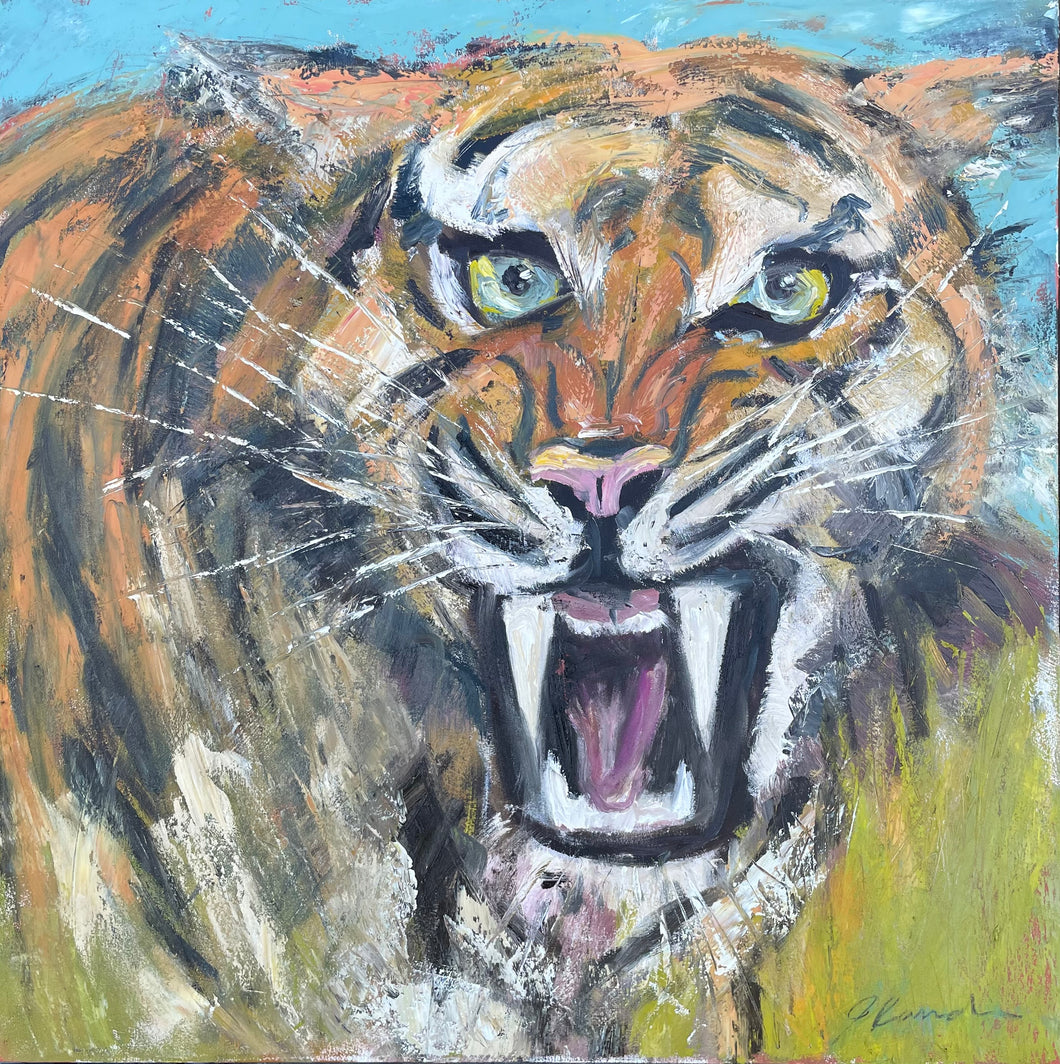 Circe- Tiger Painting - Oil on Canvas
