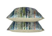 Load image into Gallery viewer, PAIR of 22&quot; S. Harris Brushstroke Velvet- Maldive Pillow Covers
