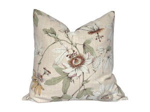 Spring Floral- Blush Printed Linen Pillow Covers- PAIR