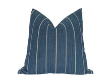 Load image into Gallery viewer, Richloom Fritz Blue Stripe Linen Pillow Covers- PAIR