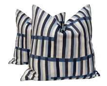 Load image into Gallery viewer, Imogen Heath Anni Stripe Indigo Pillow Covers- PAIR