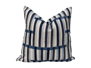 Imogen Heath Anni Stripe Indigo Pillow Covers- PAIR