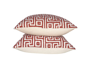 Greece Saffron Geometric Printed Pillow Covers- PAIR